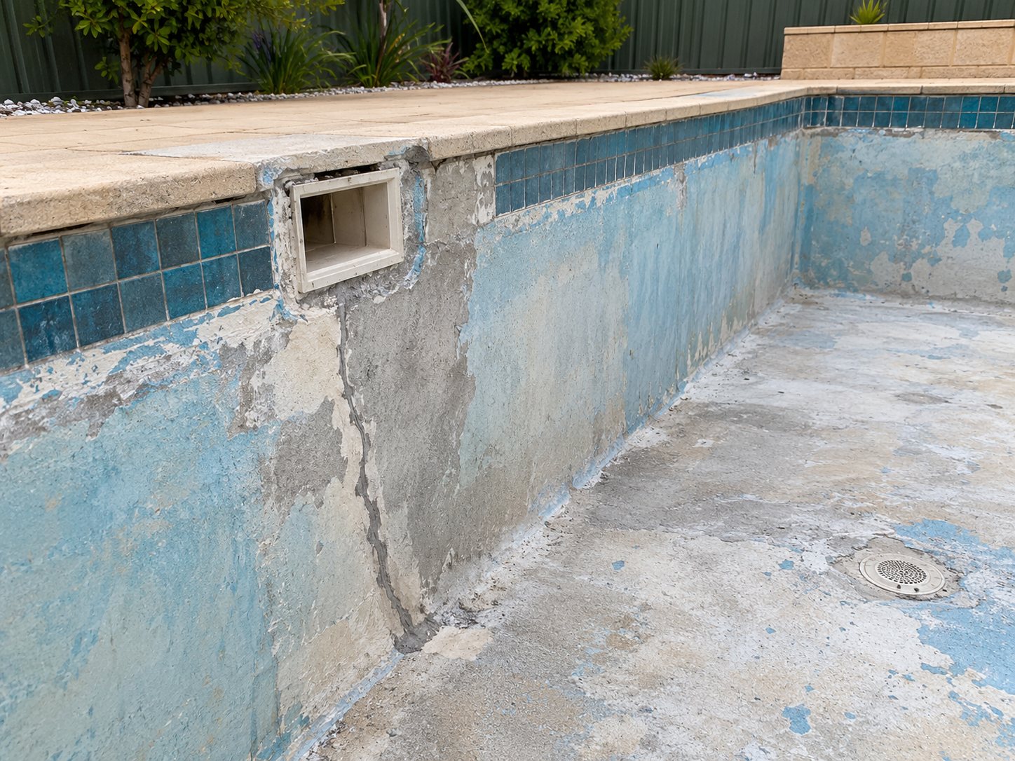 Representative fibreglass pool surface preparation
